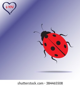 Ladybird sign icons, vector illustration. Flat design style 