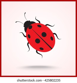 Ladybird sign icons, vector illustration. Flat design style 