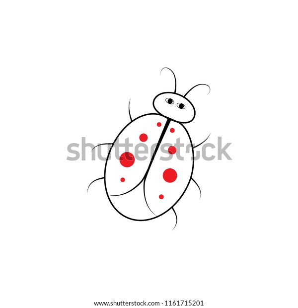 Ladybird Silhouette Illustration Ladybug On White Stock Vector (Royalty ...