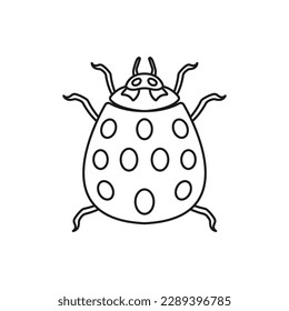 Ladybird simple line vector icon.