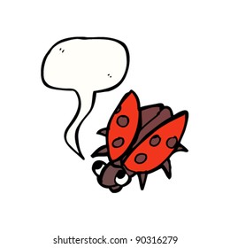 ladybird with speech bubble cartoon