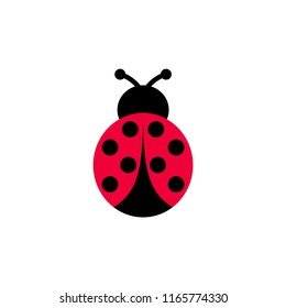 Ladybird Vector Cartoon Icon. Ladybug Symmetrical Clipart Cartoon.