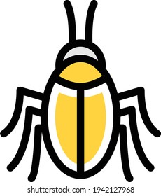 ladybird vector color line icon