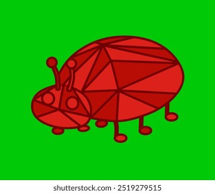 Mariquita. Vector de mariquita. Diseño de geometría de mariquita. Ladybird Greenscreen