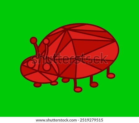 Ladybird. Ladybird Vector. Ladybird Geometry Design. Ladybird Greenscreen