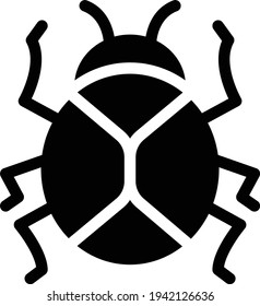 icono plano de glifo vector ladybird