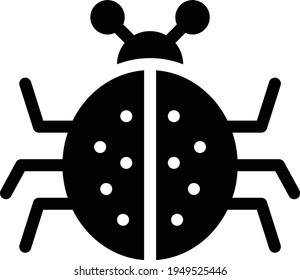 ladybird vector glyph flat icon