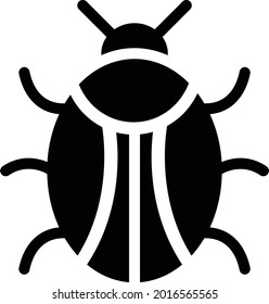 ladybird vector glyph flat icon