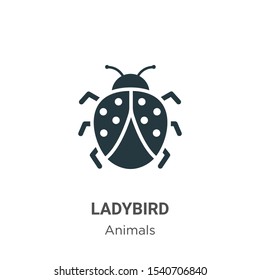 Ladybird vector icon on white background. Flat vector ladybird icon symbol sign from modern animals collection for mobile concept and web apps design.