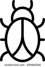 ladybird vector illustration isolated on a transparent background. stroke vector icons for concept or web graphics.