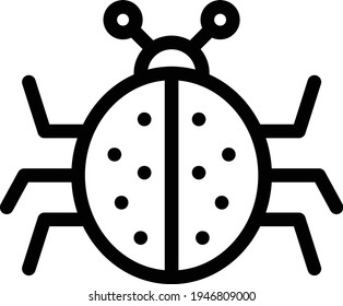 icono de línea delgada del vector de ladybird