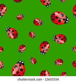 Ladybirds. Seamless background
