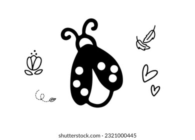 Ladybu Icon Illustration design. Bug Icon on isolated background.