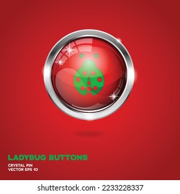 Ladybug 3D Buttons Christmas Edition