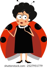 Ladybug in a 70's costume