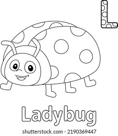 Ladybug Alphabet ABC Coloring Page L