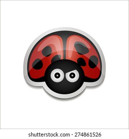 Ladybug angry isolated on white