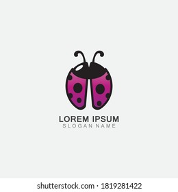 Ladybug animal beautiful vector illustration icon design template