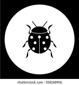 ladybug animal symbol simple black icon eps10