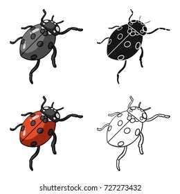 Ladybug is an arthropod.The insect beetle,ladybug single icon in cartoon style vector symbol stock isometric illustration web.