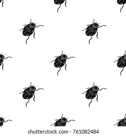 Ladybug is an arthropod.The insect beetle,ladybug single icon in black style vector symbol stock isometric illustration web.