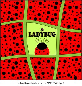 ladybug background invitation card vector illustration art