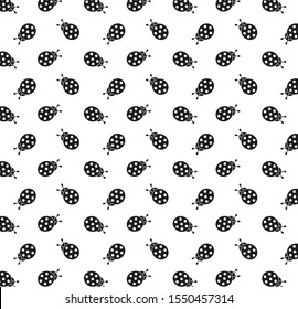 ladybug  background Seamless. summer background vector black 