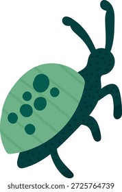 Marienkäfer mit gefleckter Schale und gekrümmten Antennen in sauberer Cartoon-Form. Symbol für Glück, Natur und Gartenleben, das Wachstum und Ökologie hervorruft. Cartoon, Vektorgrafik.