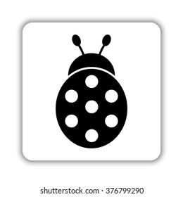 ladybug   black vector icon