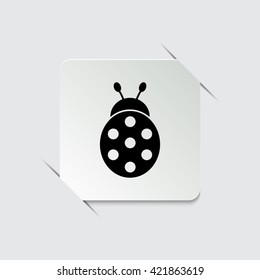 ladybug  - black vector icon