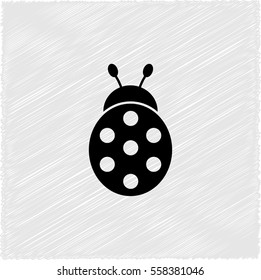 ladybug -  black vector icon