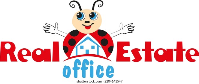 ladybug blue house real estate agent logo