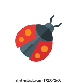 Ladybug, Bug Flat Icon Logo Illustration Vector Isolated. Spring and Season Icon-Set. Suitable for Web Design, Logo, App, and UI.