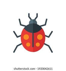 Ladybug, Bug Flat Icon Logo Illustration Vector Isolated. Spring and Season Icon-Set. Suitable for Web Design, Logo, App, and UI.