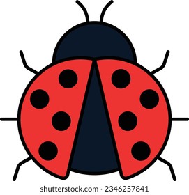 ladybug bug insect animal garden Outline