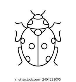 ladybug bug line icon vector. ladybug bug sign. isolated contour symbol black illustration