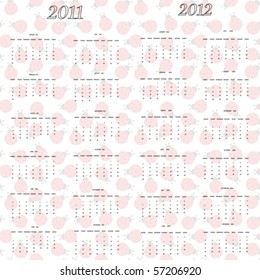 ladybug calendar for 2011 and 2012, abstract vector art illustration