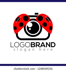 Ladybug camera photography logo vector