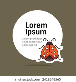 Ladybug card design. Template design