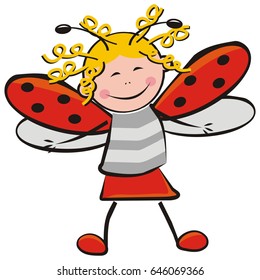 ladybug, carnival mask, vector illustration