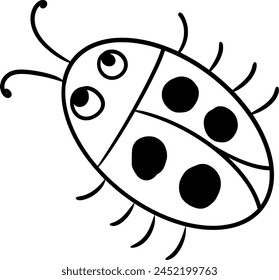 Ladybug Cartoon Character Animal Vector Ilustration