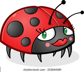 Ladybug Cartoon Character wearing Makeup