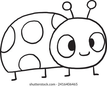 ladybug cartoon doodle kawaii anime coloring page cute illustration clip art character chibi manga comic drawing