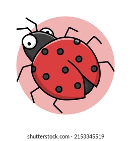 Ladybug Cartoon Icon Cartoon. Beetle Symbol Vector
