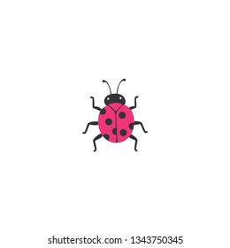 ladybug cartoon icon on a white background