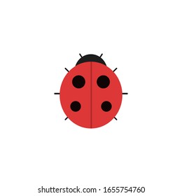 ladybug cartoon vector icon on a white background