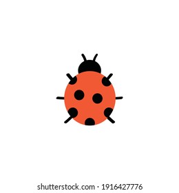 Ladybug cartoon vector, icon on a white background