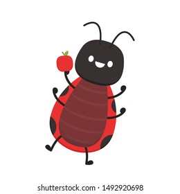 Ladybug character vector. Ladybug on white background. wallpaper. symbol.