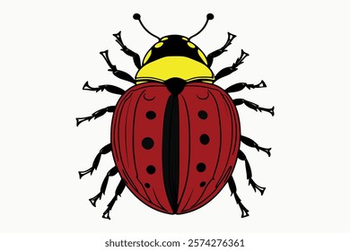 Ladybug clean shape white background 