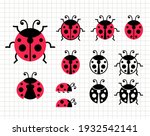 Ladybug clip art. Insect vector illustration. Cute funny animal. Silhouette vector flat illustration. Cutting file. Suitable for cutting software. Cricut, Silhouette